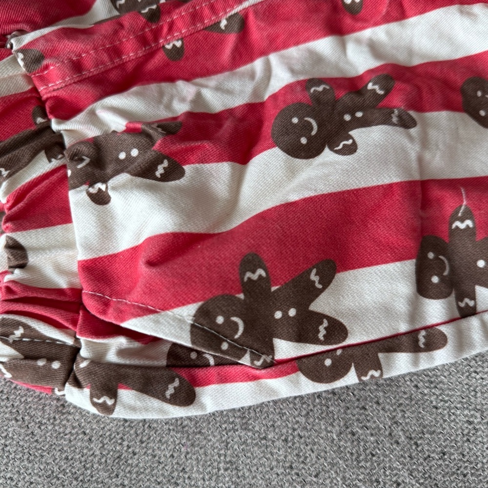 12-18M Gingerbread Striped Kids Pants- Christmas Toddler Bottoms - Picture 5 of 6